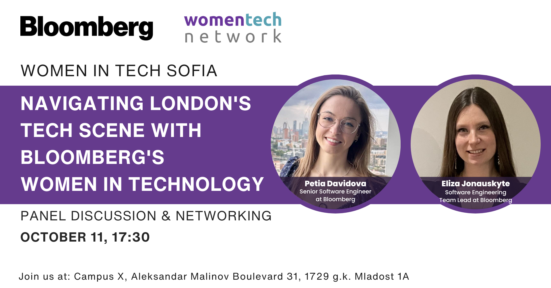 Women in Tech Sofia: Navigating London's Tech Scene with Bloomberg's Women in Technology
