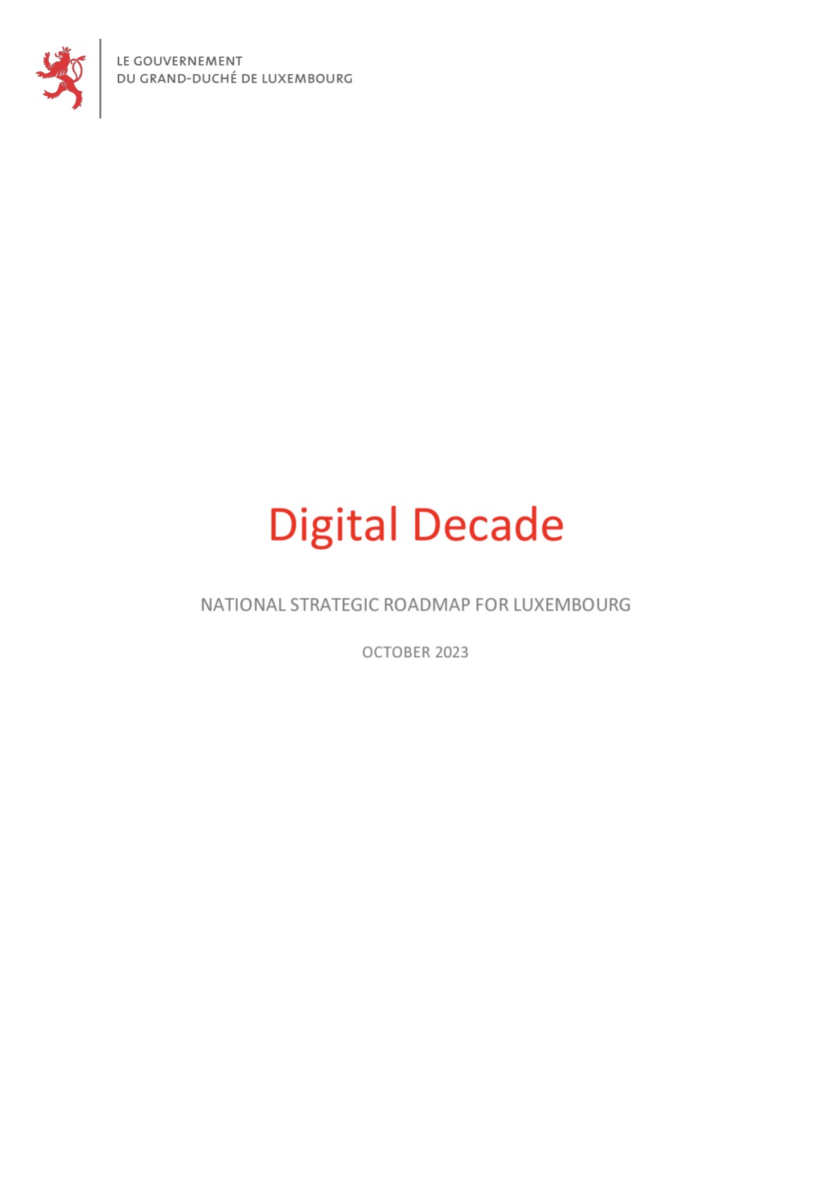 NATIONAL STRATEGIC ROADMAP FOR LUXEMBOURG